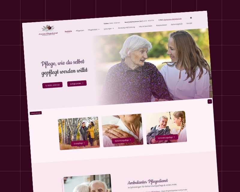 Annies Pflegedienst Website